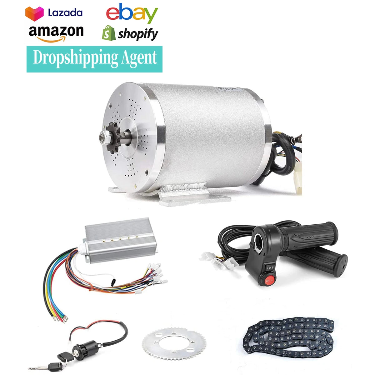 Kunray 72V 3000W 50A  Brushless Controller Kits Brushless Motor Kit for Electric Bike Engine Motorcycle