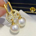 S925 Hypoallergenic Pure Silver Stud Earrings AAAAA Grade White 8-9mm Natural Freshwater Pearls Fashionable Luxury Jewelry for