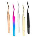 Hot Selling Wholesale Stainless Steel Luxury Rose Gold Eyelash Extension Tweezers Upgraded Design 2 in 1 False Eyelash with Comb