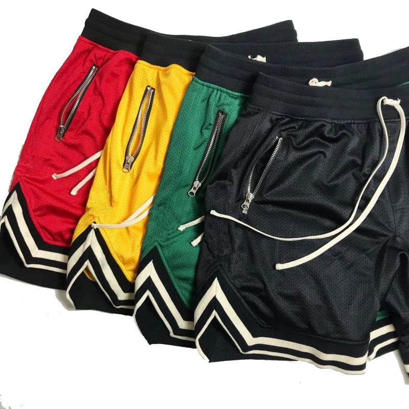Wholesale Custom Logo Quick Dry Breathable Side Split Athletic Plain Blank Gym Men Mesh Summer Basketball Shorts With Pockets