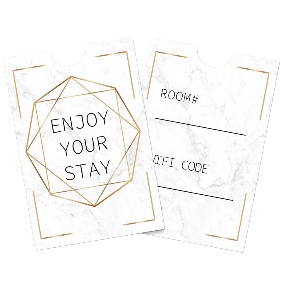 Customized Hotel Room Key Card Envelope Sleeve Holder With Custom Printing