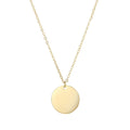 EManco Stainless Steel Gold Round Pendant Necklace Engravable Personalized Pendant