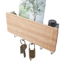 Multi-Functional Door Entrance Hall Wall-Mounted Key Rack Double Tiers with Punching Hook Key Hanging and Sundries Storage