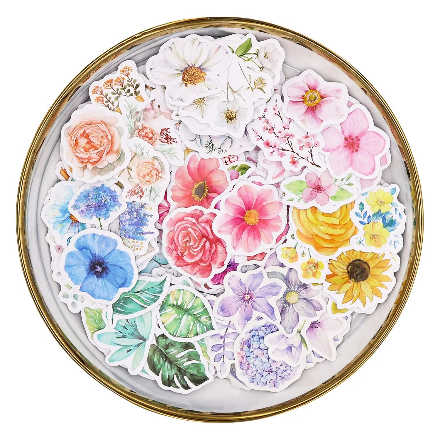 Flower Stickers Set 360 Pieces Decorative Assorted Floral Sticker for Scrapbooking Planner Bullet Journals Supplies