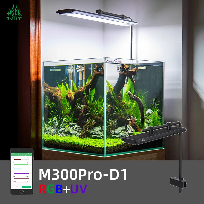 WEEKAQUA M300D1Hot Sale M SeriesHanging Aquarium Lamp for Nano Aquarium Light Button Control Intelligent Nano Led Aquarium Light