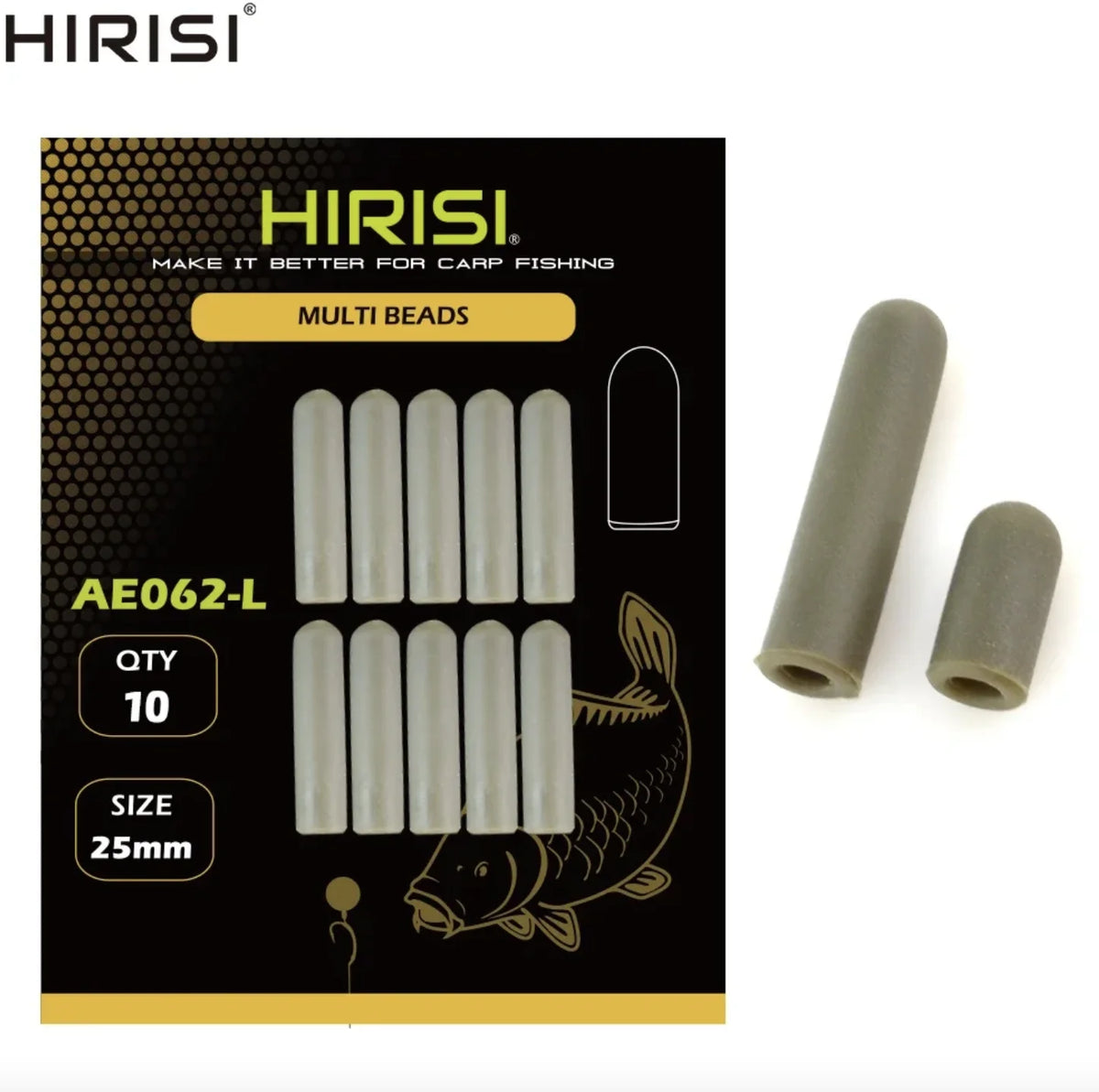 Hirisi Fishing Buffer Beads Fishing Terminal Rigs for Carp Fishing 2 sizes 10pcs Per Pack