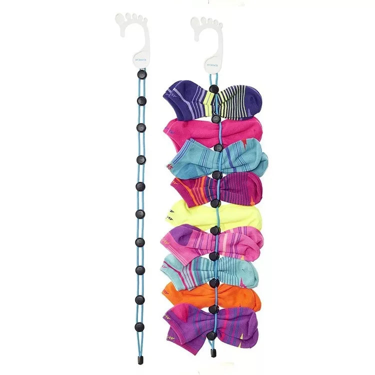 Best Sells Portable Plastic Socks Drying and Storage Rope Sock & Clothing Organizer Foldable Bathroom Organizer
