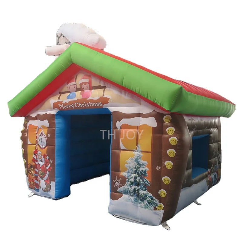 Free air Ship to DoorOutdoor Festival Items Christmas Bounce House Xmas Decoration Inflatable Santa Grotto Christmas House
