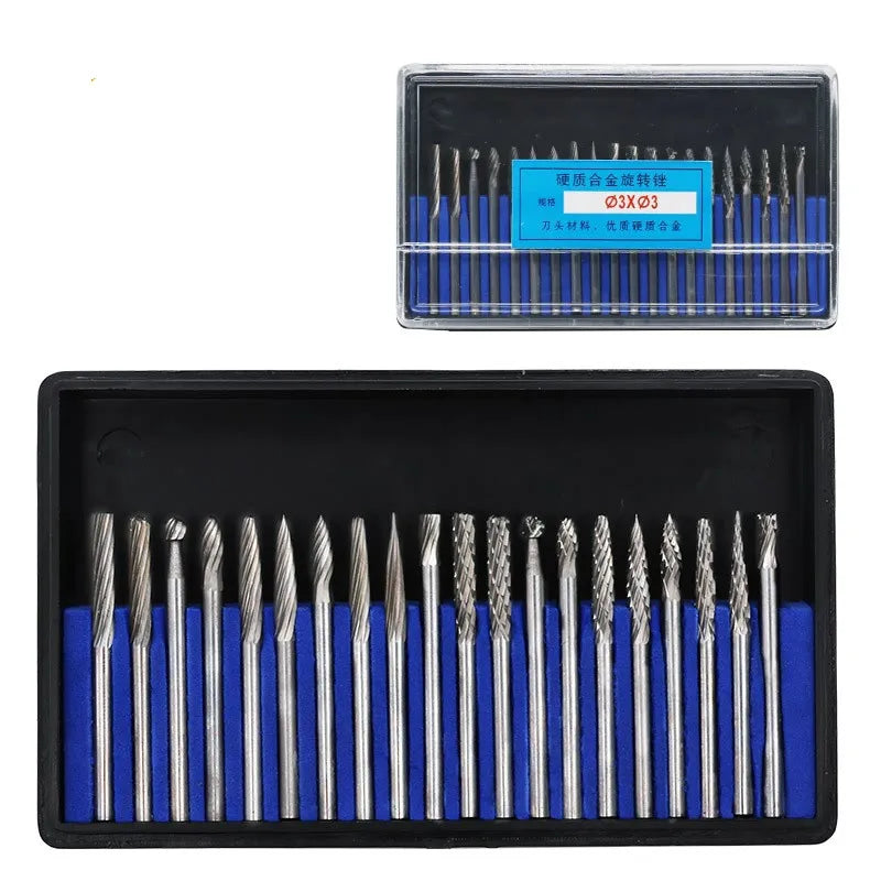 Tungsten Steel Cemented Carbide Rotary File Electric Grinding air Grinding Accessories Tungsten Steel Grinding Head Milling Cutt MegaBDM