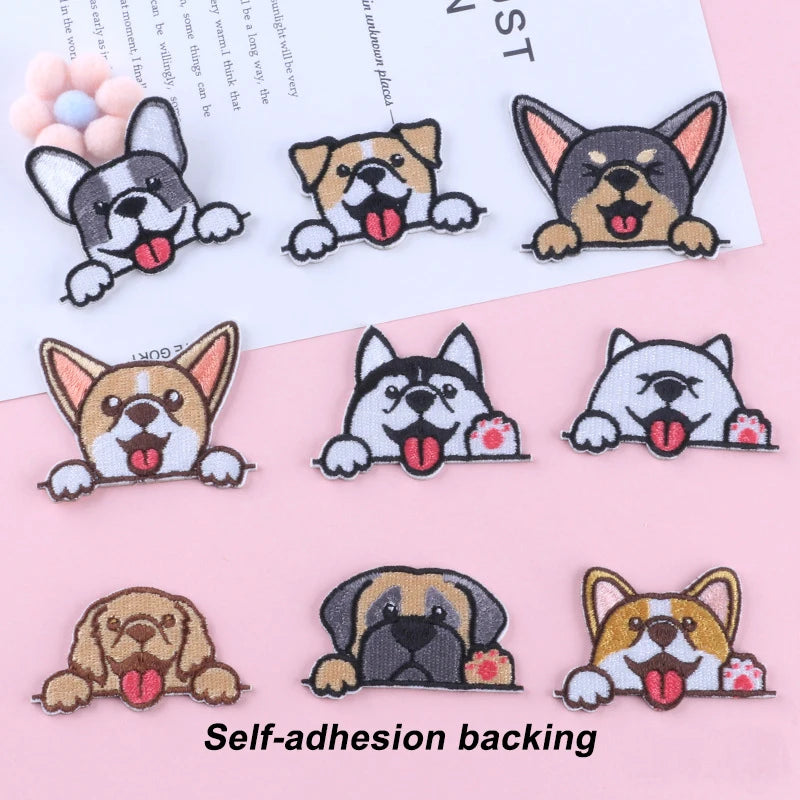 Wholesale Self - Adhesive Backing DIY Cute Dog Embroidery Patch