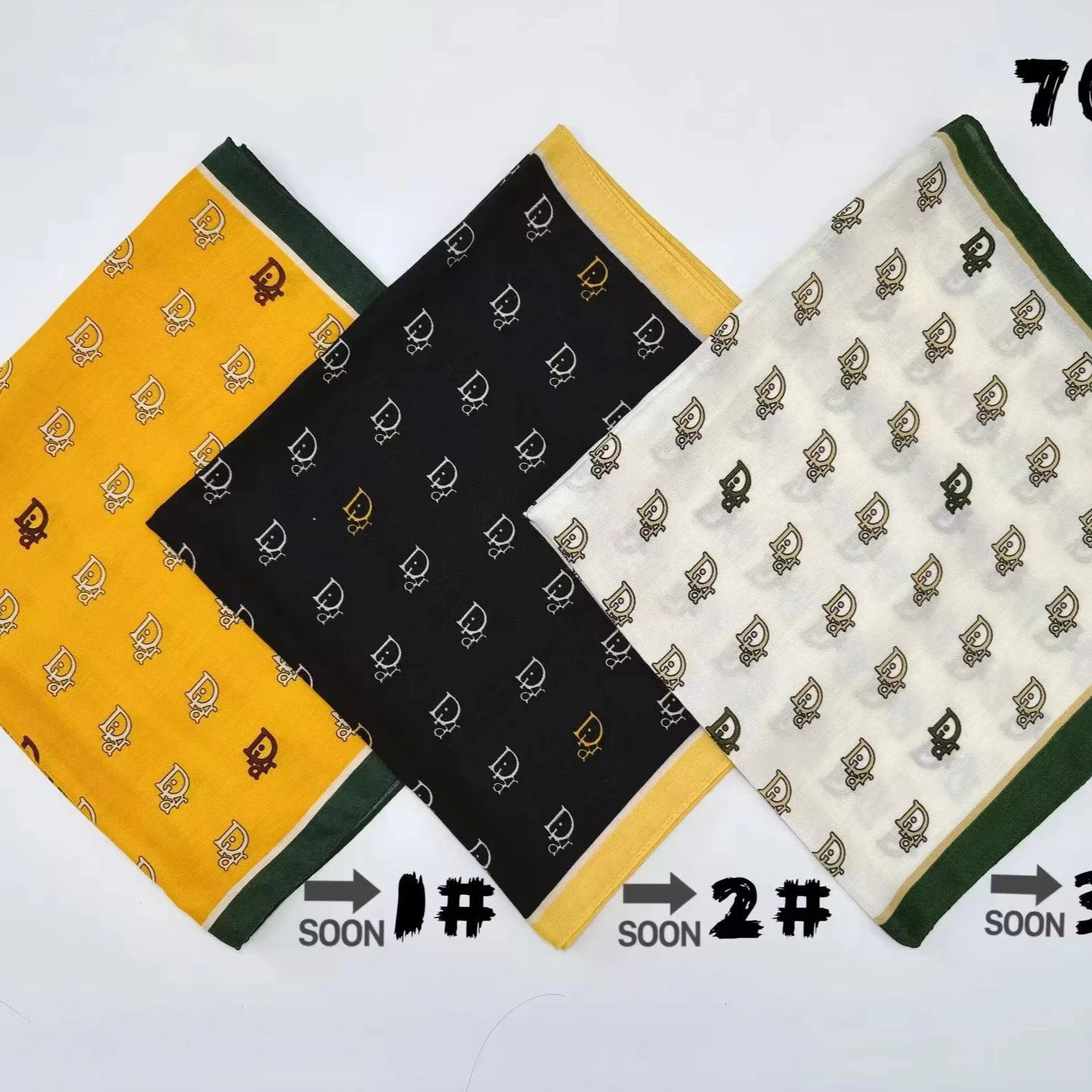 Best Fashion Ladies 70CM square Towel Can Be Customized Digital Printing.