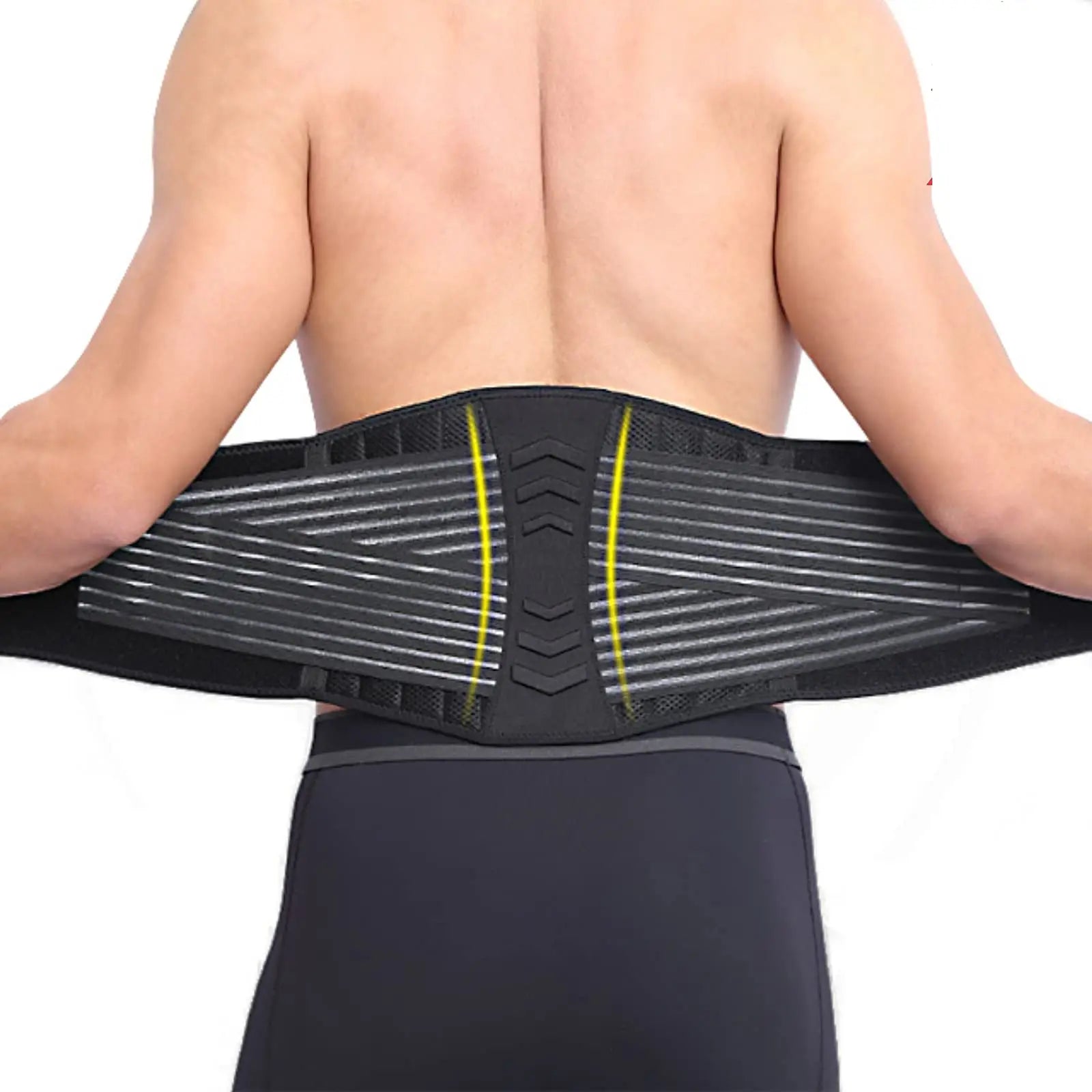 Lower Back Straightener Brace Waist Belt Support Fitness Adjustable Support Straps Breathable Mesh Design