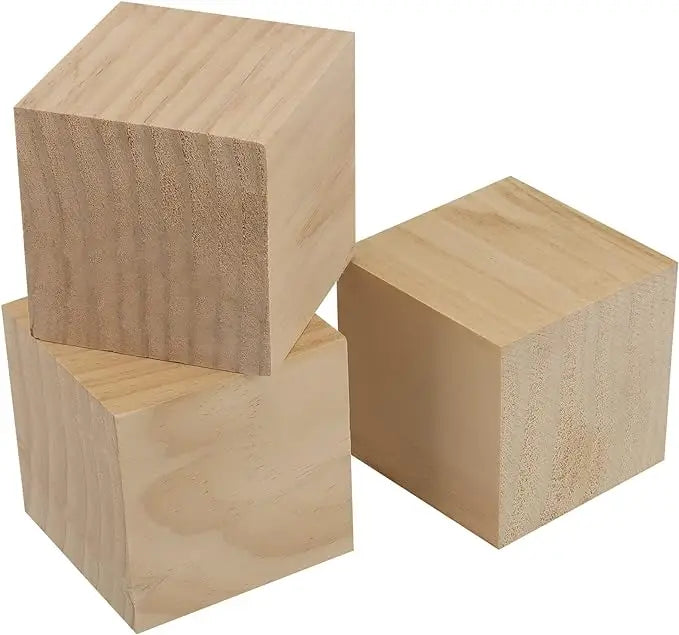 Wholesale Various Colors Kids Educational Toys Diy Craft Puzzle Game Unfinished Custom Solid Wooden Cubes Wood Blocks