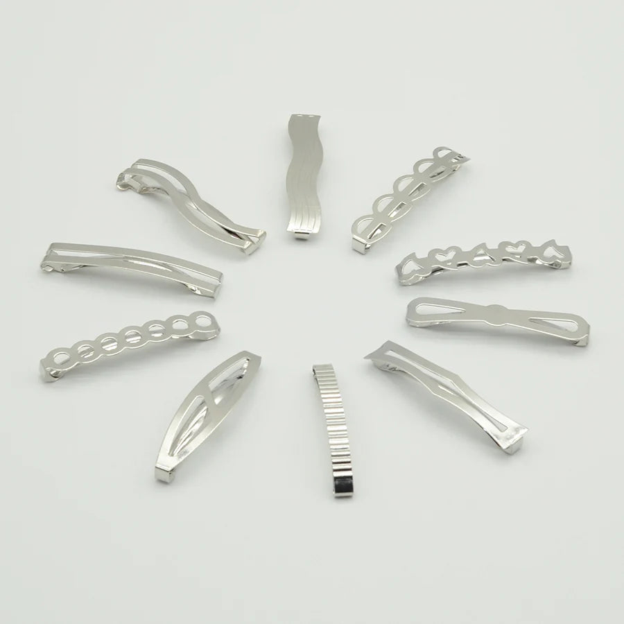 Various Filigree Bars Snap Hair Barrettes Metal Hairclips Bobby Hairpins Plain Hair Slides for DIY Kids Hair Accessories