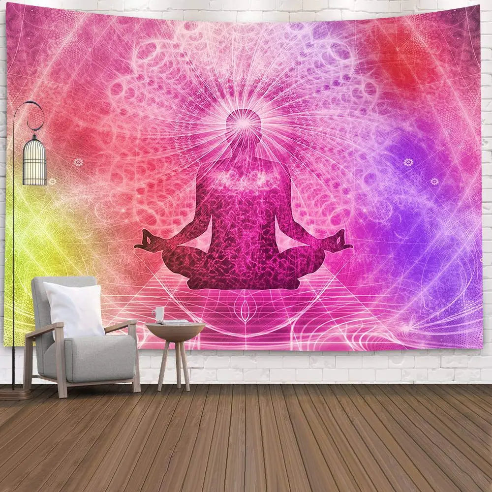 Tarot Sun Moon Wall Hanging Mandala Bohemian Polyester Fiber Tarot Print Tapestry Carpet Mandala  Wall Decor Boho Tree