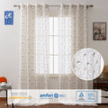 Custom Size Geometric Design Voile Tulle Curtains Embroidered Sheer Drapes for Home Factory Price