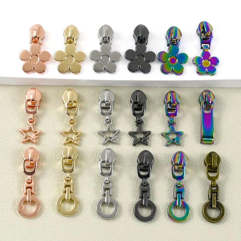 Meetee ZT199-12 5# Bag Repair Kit DIY Garment Sewing Accessories Luggage Handbag Zips Head Nylon Zippers Puller Zipper Sliders