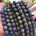 6-12mm Rainbow Druzy Geode Loose Bead for Jewelry Making Crystal Quartz Agate Stone Loose Beads