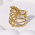Beimai OEM Ring Factory Wholesale Wide Exaggerated Punk Open Titanium Steel Men Ring