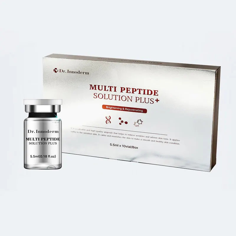 Dr.Innoderm Multi Peptide Solution Face Whitening Anti Wrinkle Essence MTS Needle Roller Infusion Skin Care Serum