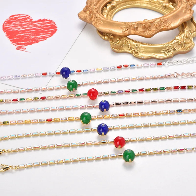 Fashion Wholesale Bling Matching Dog and Owner Crystal rainbow Bracelets and Necklaces