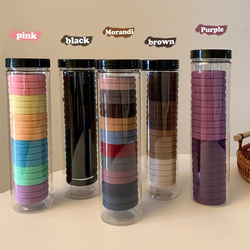 In Stock Fashion Colorful Rubber Korean Elastic Hair Ring Hair Ties Elastic Hair Band for Women