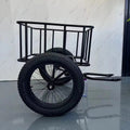 New Arrival Black Aluminum Alloy Electric Bike Cargo Large Loading Capacity Fat Tire Carrier Folding Bicycle Trailer