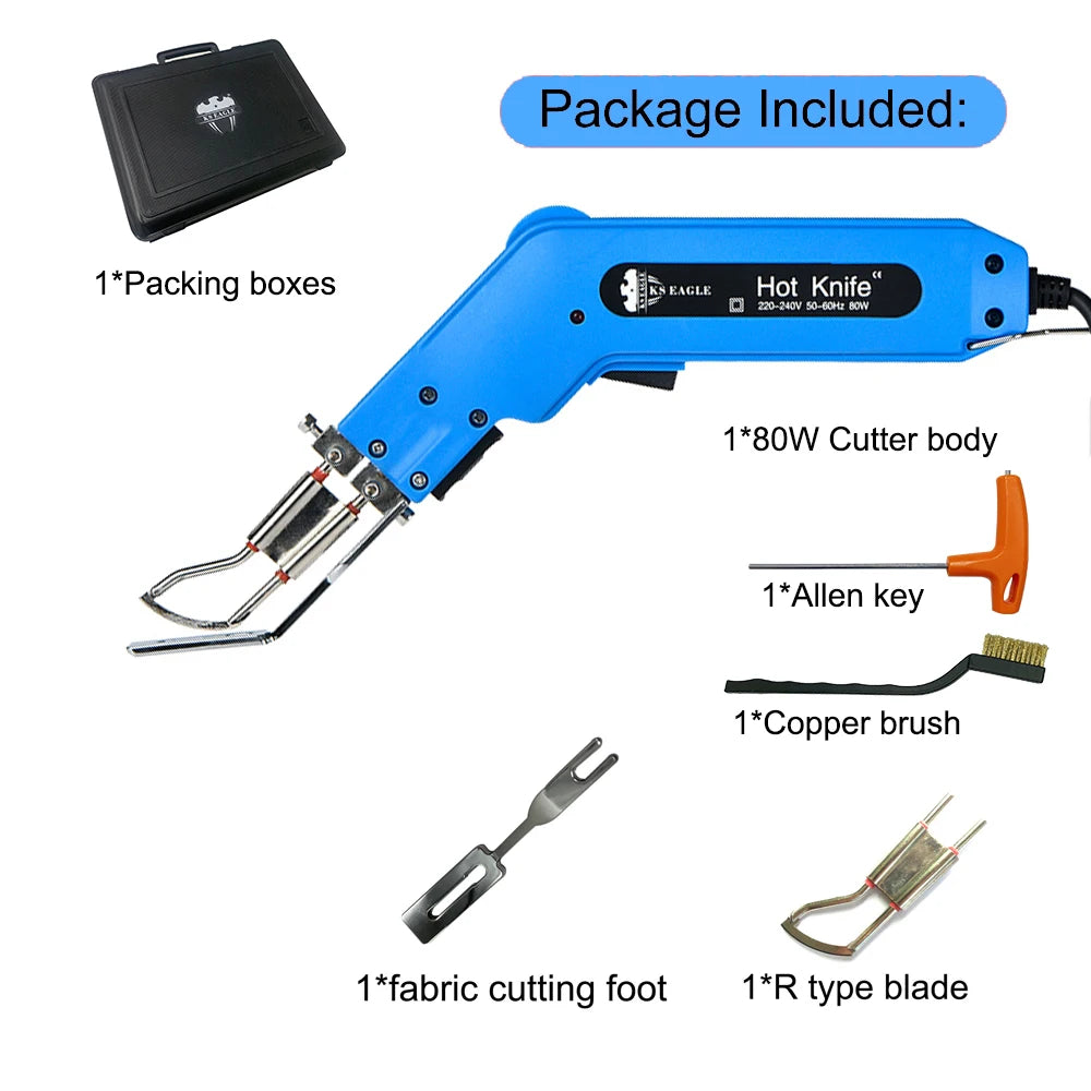 Electric Small MOQ Thermal Heating 80W Portable Household Handhold Hot Knife Cutter for Rope Ribbon Fabrics Leather Plastic