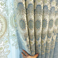XinLan Luxury Living Room Curtain Sets Unique Heavy Weight Woven Embroidery Window Curtain