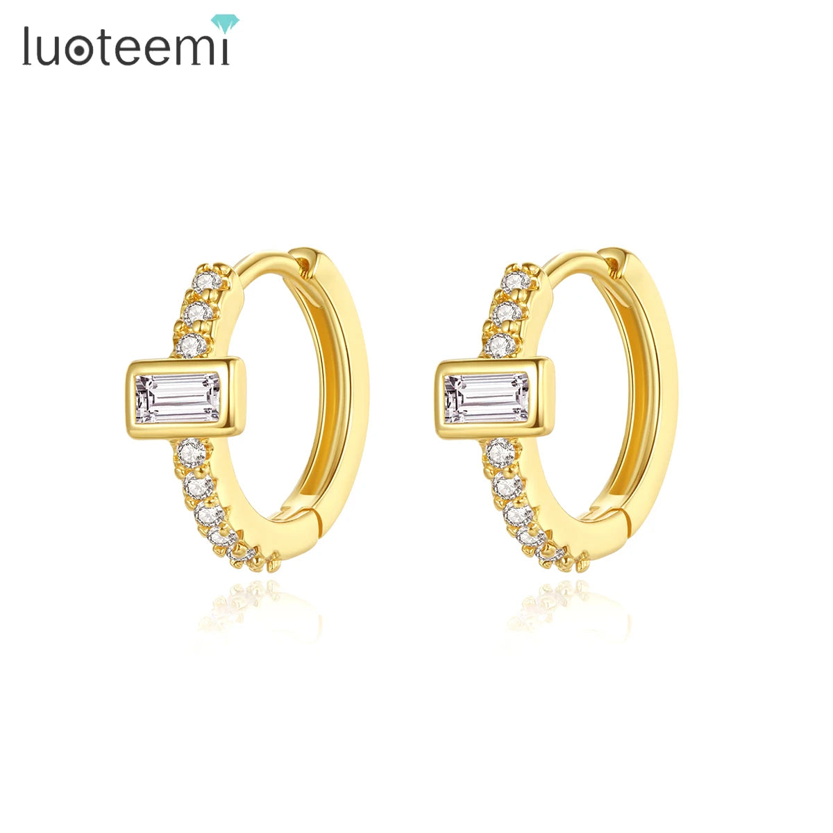 LUOTEEMI Minimalistic Earing Simple Geometric Designer Fashion Tiny Huggie Minimalist Modern Earring