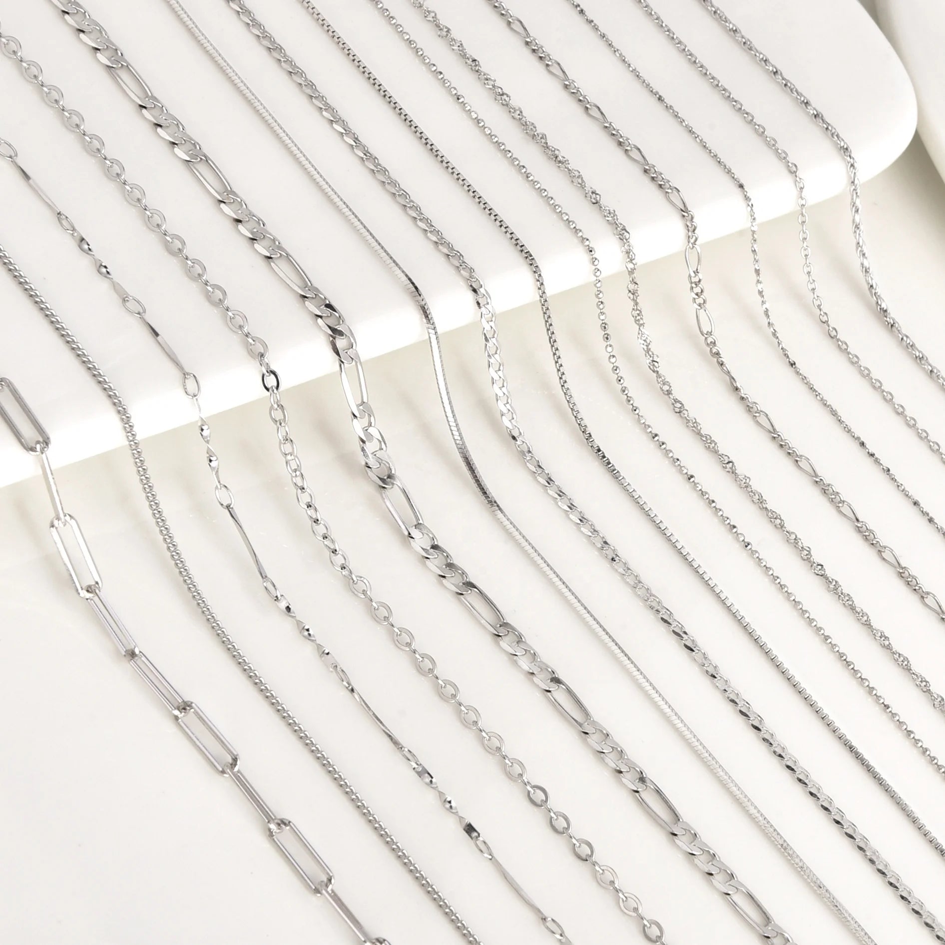 Fine Jewelry Necklaces 2025 Thin Sterling Silver 925 Rope Chain Paperclip Cross Figaro Snake Sterling Silver Chains Necklaces