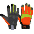 PRI Best Sell Hi Viz Yellow Padded Synthetic Palm Touch Screen Fingertips Certificate EN388 Low MOQ Mechanical Work Gloves
