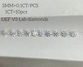 Starsgem small Diamonds 0.8mm-3mm CVD HPHT Melee Size Loose Lab Diamonds Round Brilliant Cut Loose Diamonds