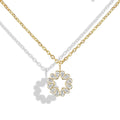 Women's Fine 925 Silver & 18K Gold Wedding Jewelry Rhodium Plated Waterdrop Flower Necklace Zircon Trendy Engagement Party