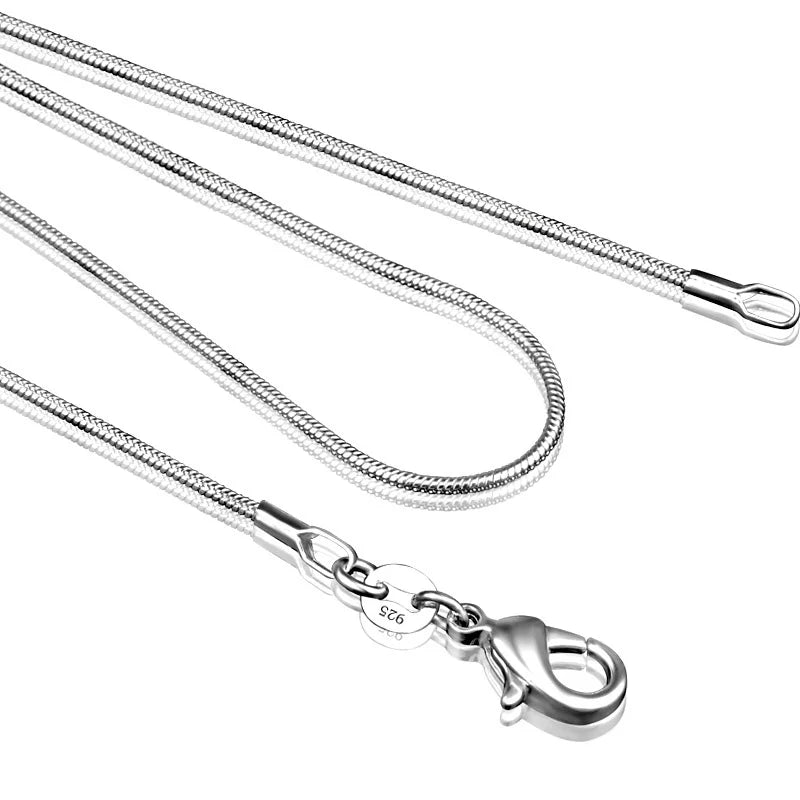 Rinhoo 1MM Silver Plated Smooth Snake Chain Necklaces With Stamped Choker Jewelry Size 16 18 20 22 24 Inches Dropshipping