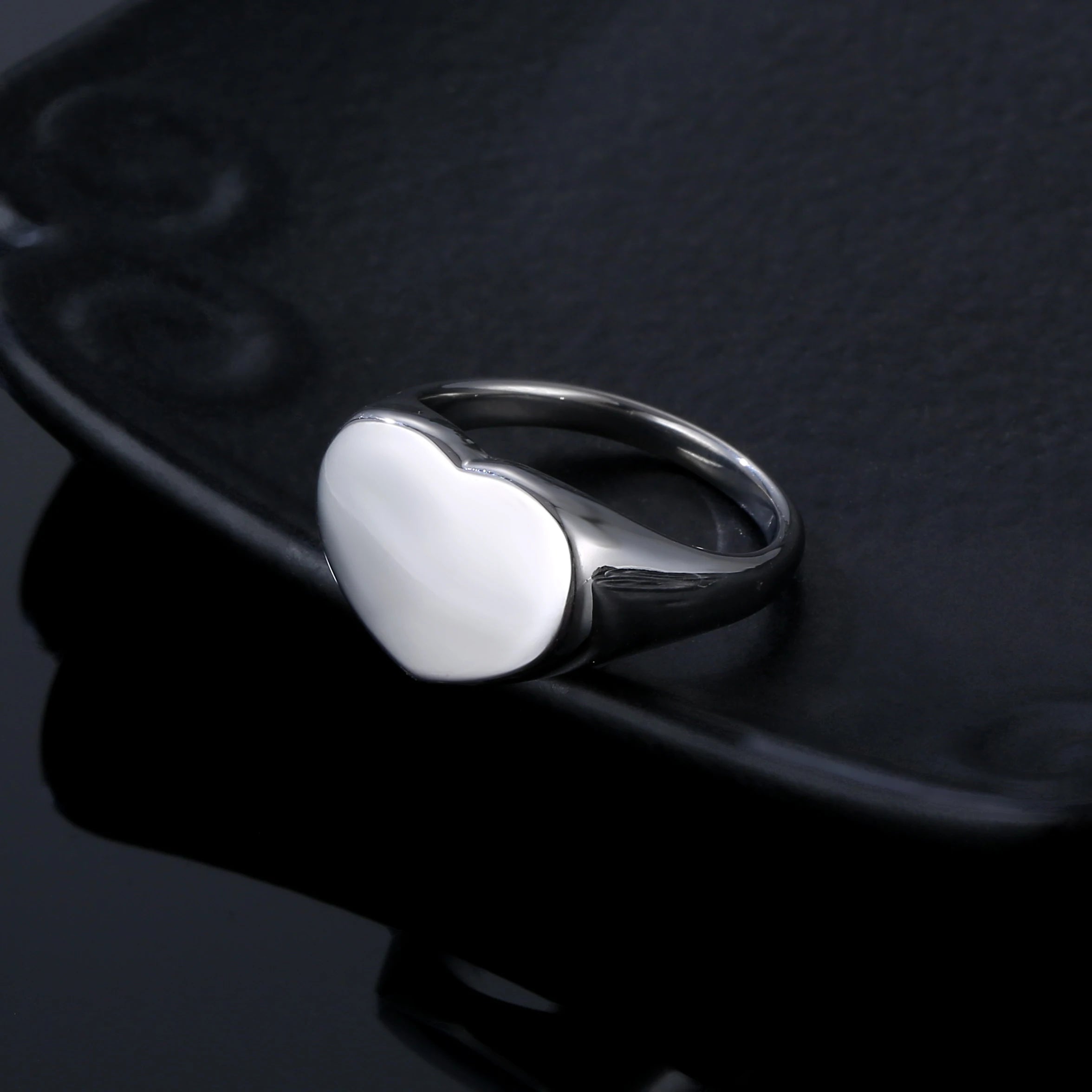 Stainless Steel Solid Blank Finger Band Jewelry for DIY Customize LOGO Name Stamping Flat Round Signet Engraved Ring for Men