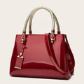 2025 Hot Design Wholesale Trendy Glossy PU Tote Bag for Women Purses and Handbags Top Handle Satchel Bag Large Shoulder Handbag