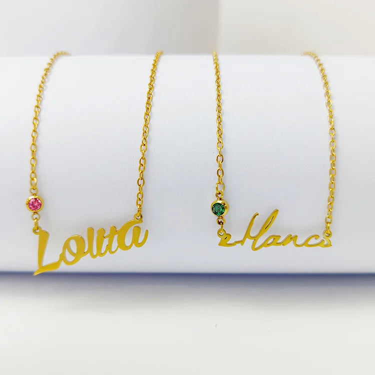 OEM 14K PVD Personalized Name Necklace Gold Plated Dainty Necklace for Women