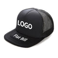 Custom Logo Flat Bill Cap Foam 5 Panel Mesh Trucker Hat Snapback Caps