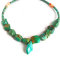 Vintage or Antique Turquoise Nugget Spiny Necklace