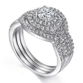 Luxury Round Cut 5mm Diamond Cubic Zirconia White Gold Colour Customized Engrave Logo Silver Ring MegaBDM