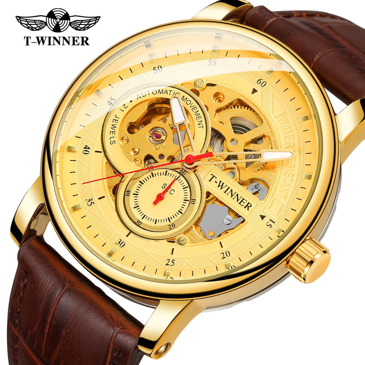 Wristwatches T-winner Watches Men Custom logo Genuine Leather Fashion Wholesale Watch MegaBDM