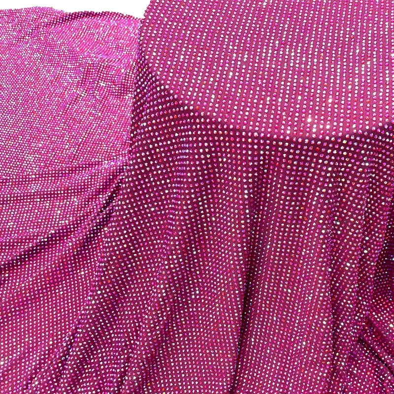 S584  Rhinestone Beaded Fabric for Lady Dress Crystal Rhinestone Fabric for Costume Clothing