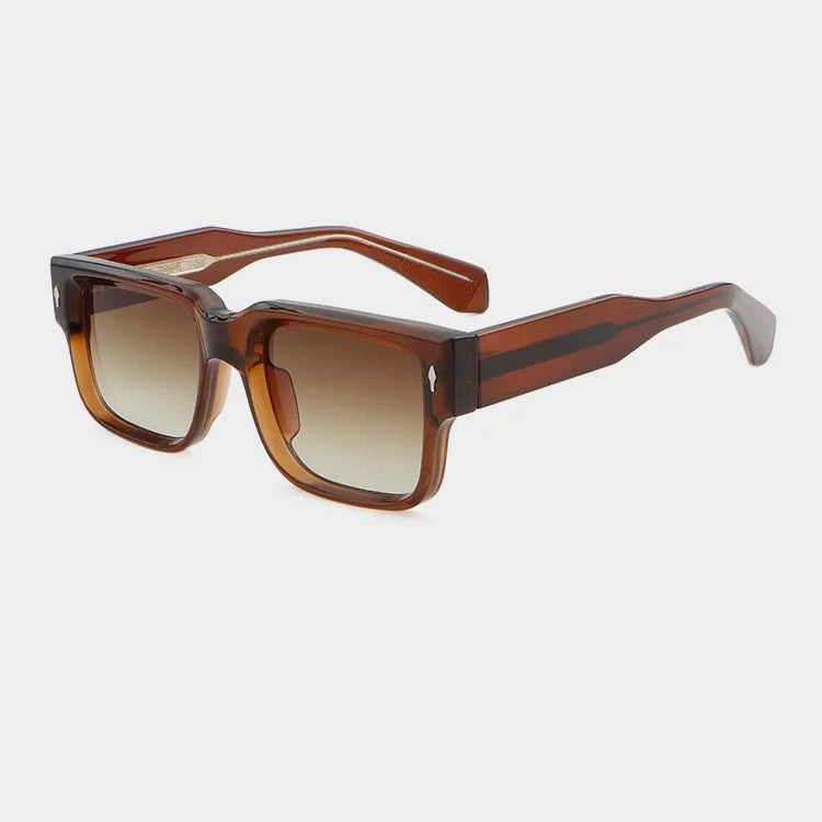 Logo Custom 2026 Vintage Men Women Oversized Blue Sun Glasses UV400 CP Pin Legs Big Frame Square Sunglasses