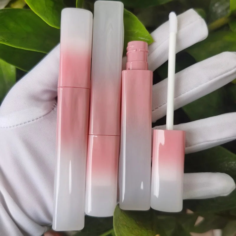 CY306 in Stock Square Gradient Pink 4ml Lip Gloss Container Empty Lip Gloss Tubes Customized logo Wholesale