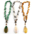 Fashion Jewelry Alloy Antique Bronze Plated  Gravel Necklace Hematite Drop Pendant Choker Necklace