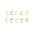Hot Sale S925 Sterling Silver Zircon Moon Pendant Charms with Ring for DIY Jewelry Making