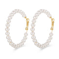 SC 2023 Fashion Gold Plated Pearl Beaded Big Hoop Earrings Jewelry Female Vintage Classic Multi-type Pearl Hoop Earrings Women