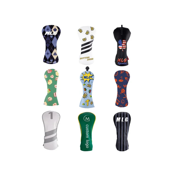 New Arrival Design Custom Logo PU Leather Golf Driver Wood Club Head Cover Golf Headcovers