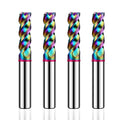 AZZKOR 3F Endmills Color-Ring DCL-Colorful Coating Tungsten Carbide Aluminum Milling Cutter for CNC Mechanical TGP-HRC60